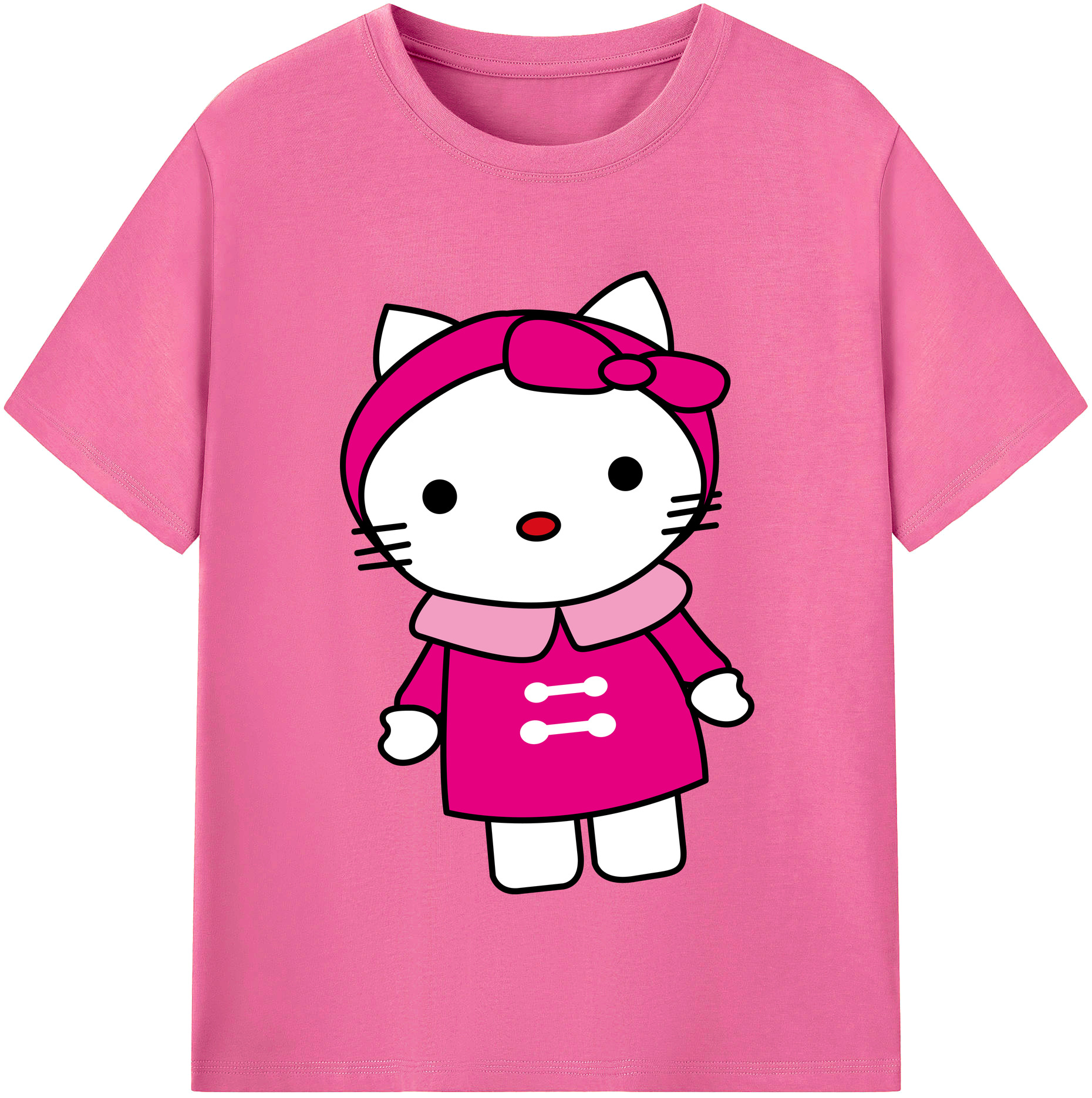 （画像用） Hello Kitty ハローキティ レディースカジュアルプリントTシャツ（綿100％）